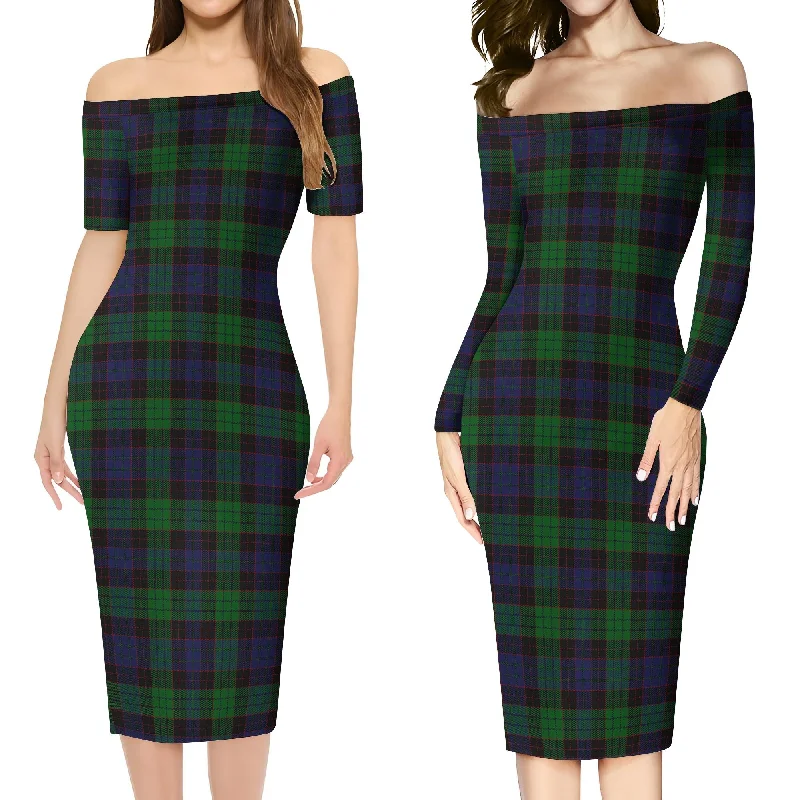 Year-End Sale Stewart Old Tartan Off Shoulder Lady Dress