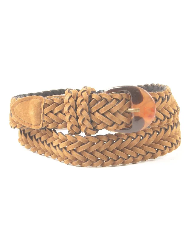 Can't Be Beat Light Brown Woven Belt - M
