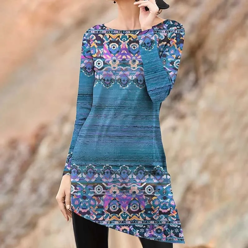 floral wrap dressVintage Ethnic Irregular Dress