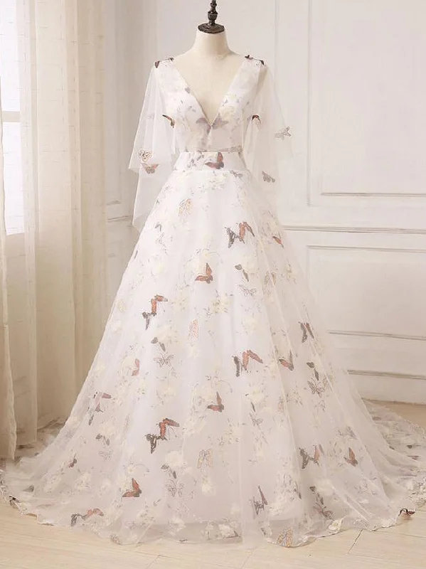Limited Quantity Lace Prom Dresses V-neck Half Sleeve A Line Butterfly Prom Dress Long Evening Dress JKL1359 Limited Quantity Lace Prom Dresses V-neck Half Sleeve A Line Butterfly Prom Dress Long Evening Dress JKL1359