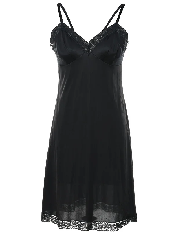 wool-blend coatBlack Classic Slip Dress - M