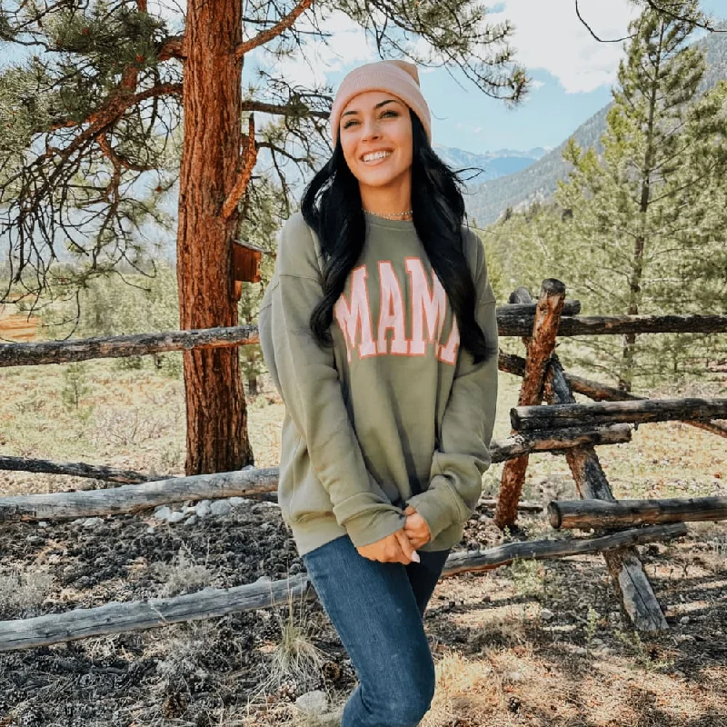 Great Deals gym ready hoodieFall Mama Sweatshirt - Military Green