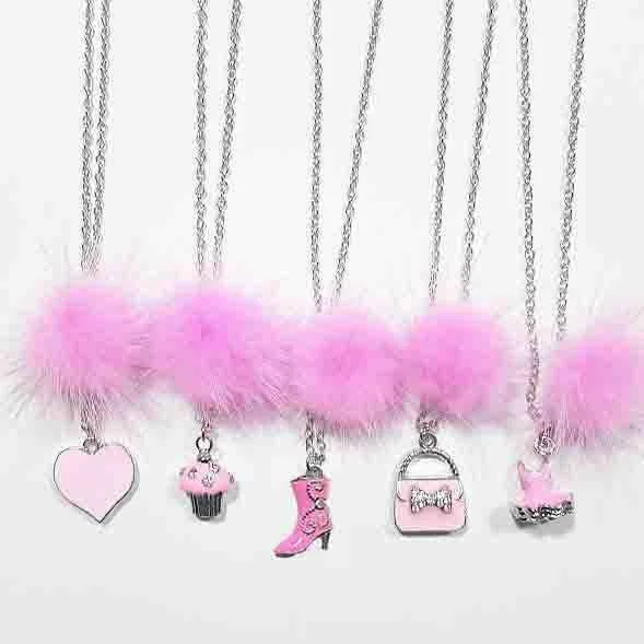 Don’t Miss Out casual slip dressHeart Me Bright Pink Fur Pom Necklaces
