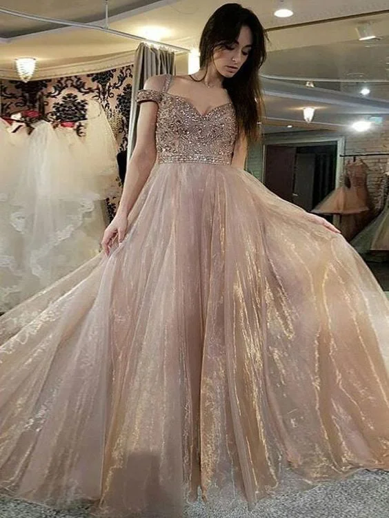 Big Savings Sparkly Prom Dresses Off-the-shoulder Sweep Train Long Organza Prom Dress JKL1387 Big Savings Sparkly Prom Dresses Off-the-shoulder Sweep Train Long Organza Prom Dress JKL1387