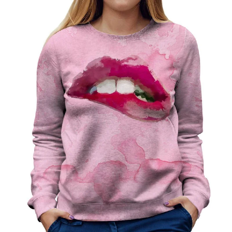Limited Edition vibrant athletic hoodiePinky Lips Womens Sweatshirt