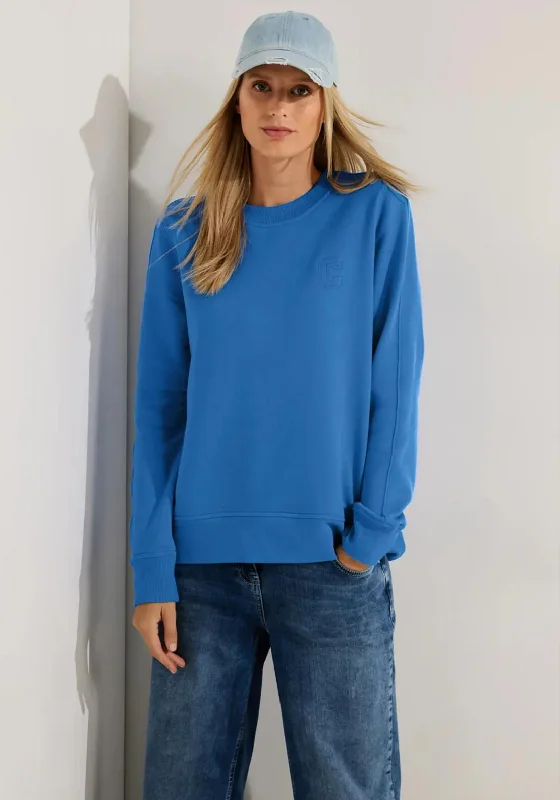 fashion-forward hoodiefashion-forward hoodieCecil Basic Crew Neck Sweatshirt, Dynamic Blue