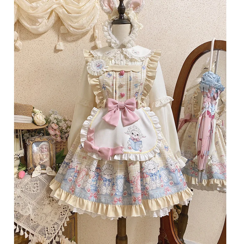 satin midi dressCinderella~Goat Baa Bedtime Story~Kawaii Lolita JSK