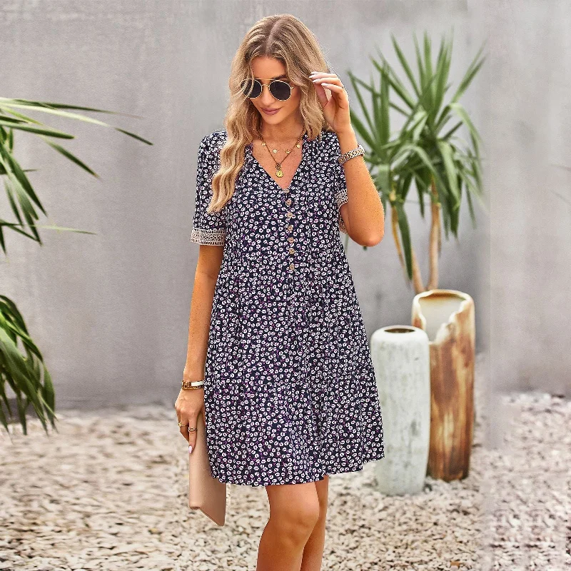 casual dressMaria Boho Floral Print Summer Midi Dress