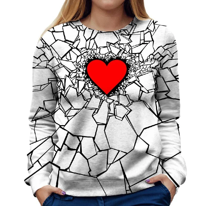New Markdowns chic active hoodieWhite Hearbreak Womens Sweatshirt