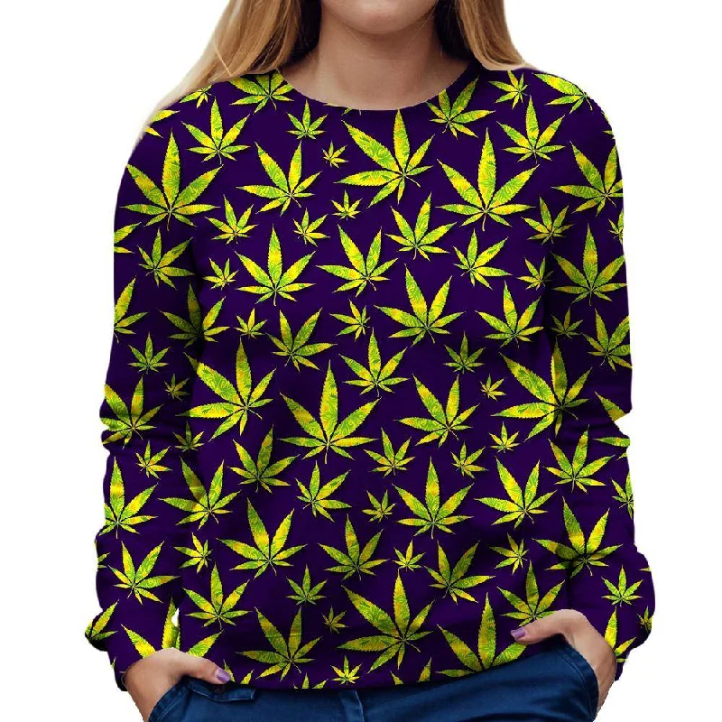 Season Finale Sale trendy fitness sweatshirtMarijuana Leaves Womens Sweatshirt