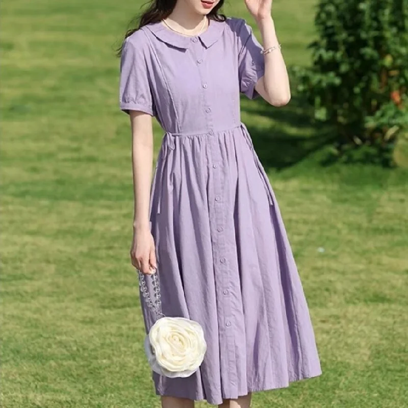 off-the-shoulder dressFrench Tea Break Short-sleeve Dress