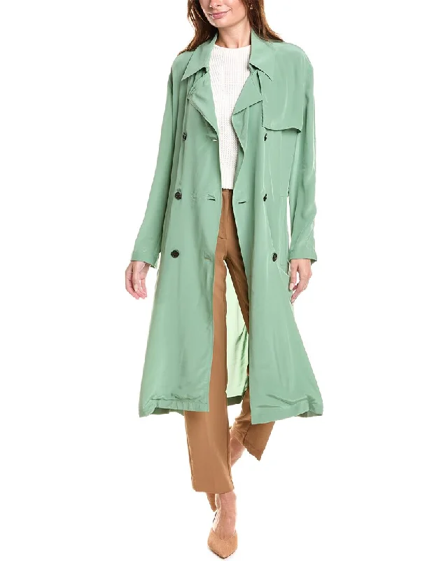 oversized puffer coatTheory Double-Breasted Trench Coat