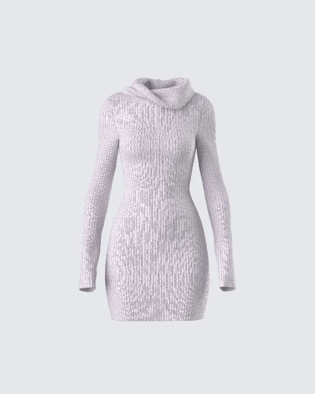 modern dressHala Grey Cowl Neck Sweater Dress