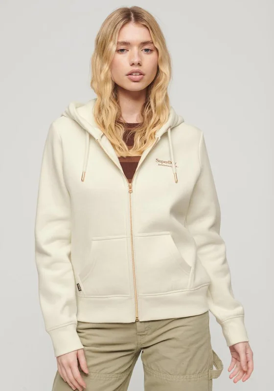 Huge Savings trendy hooded sweatshirtSuperdry Womens Essential Logo Zip Hoodie, Off White Huge Savings trendy hooded sweatshirtSuperdry Womens Essential Logo Zip Hoodie, Off White