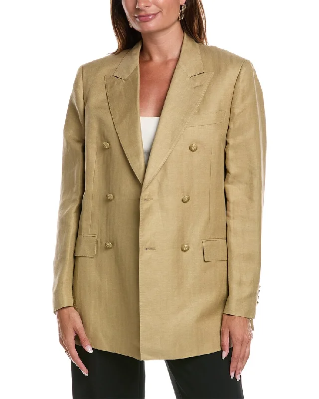 Super Sale Etro Heart Linen & Silk-Blend Blazer