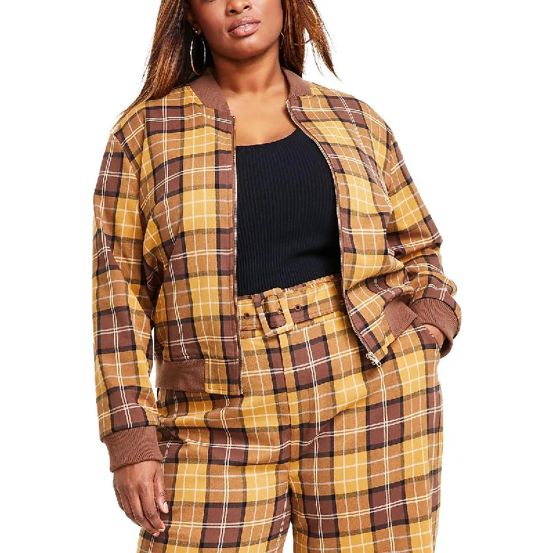 Daily Deals Plus Womens Lightweight Short Bomber Jacket