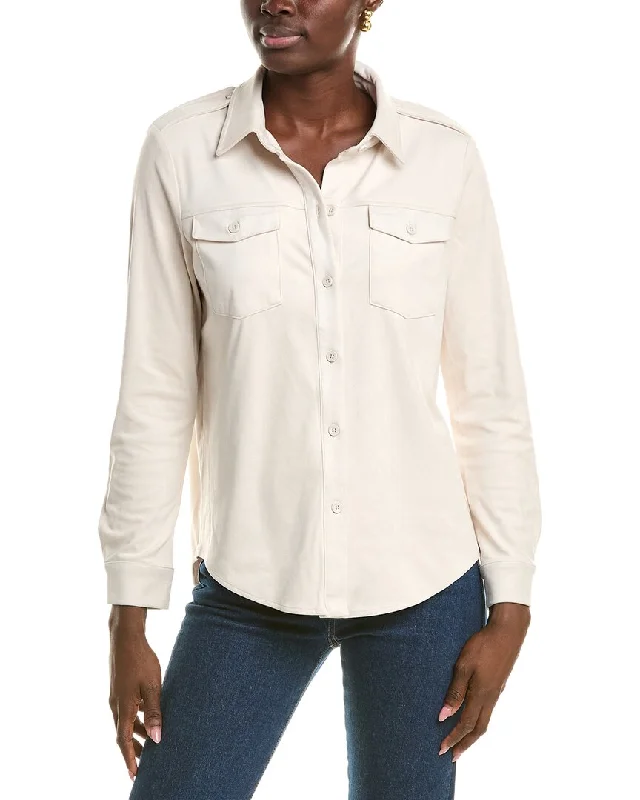 Overstock Sale T Tahari Collared Button-Down Jacket