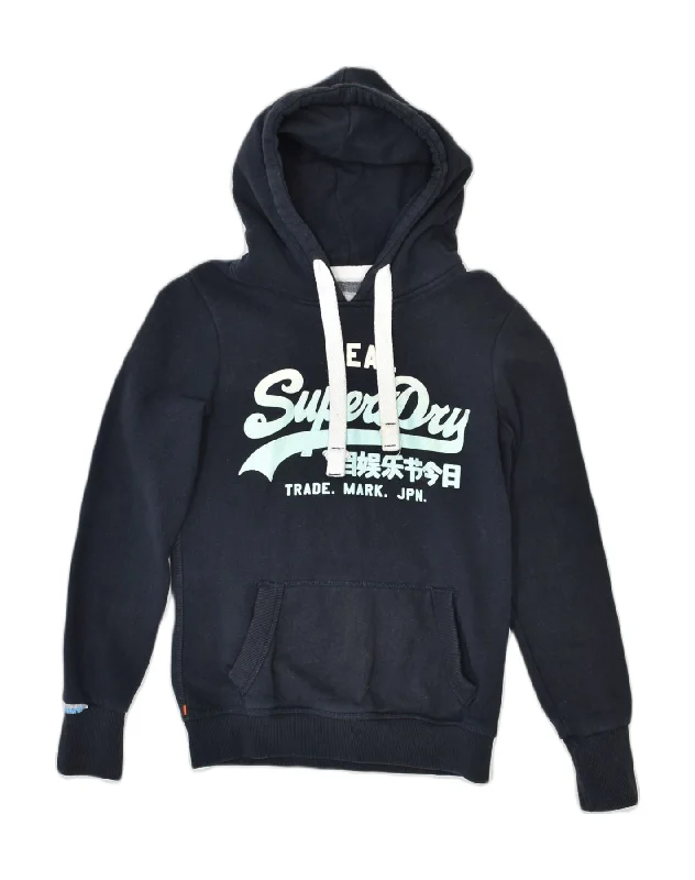 casual zip-up sweatshirtcasual zip-up sweatshirtSUPERDRY Womens Vintage Graphic Hoodie Jumper UK 10 Small Black Classic