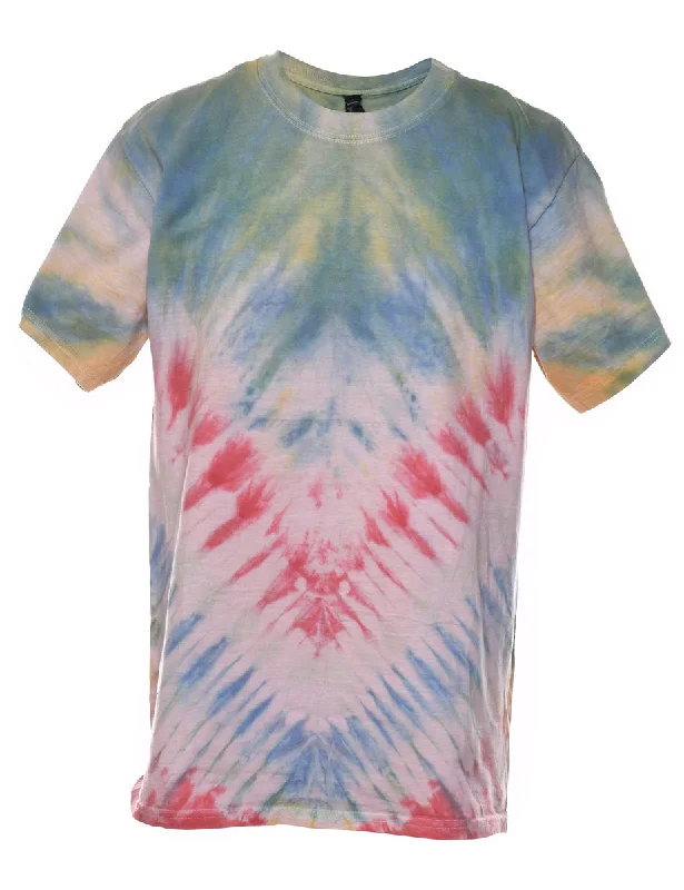 Exclusive Savings Tie Dye Design Multi-Colour T-Shirt - M