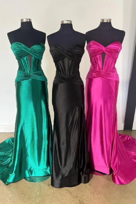 Deal Alert winter dressFuchsia Strapless Mermaid Keyhole Twisted Bust Long Prom Dress with Slit Deal Alert winter dressFuchsia Strapless Mermaid Keyhole Twisted Bust Long Prom Dress with Slit