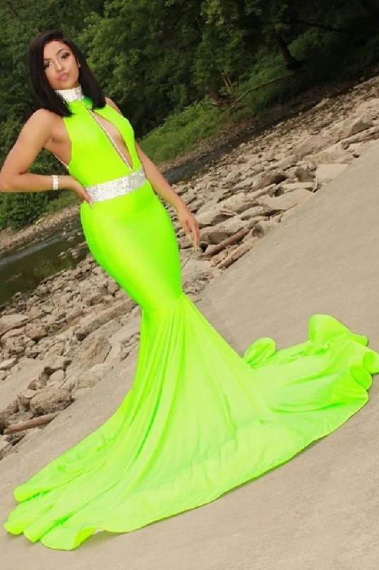 Early Access Halter Sleeveless Mermaid Evening Dress