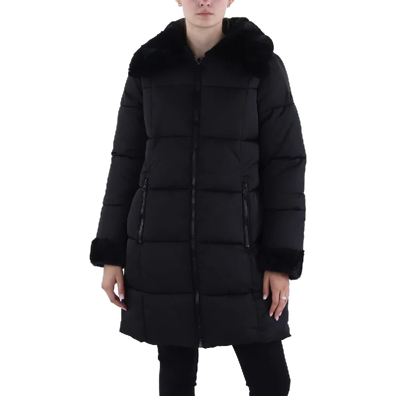 premium coatWomens Insulated Faux Fur Trim Puffer Jacket