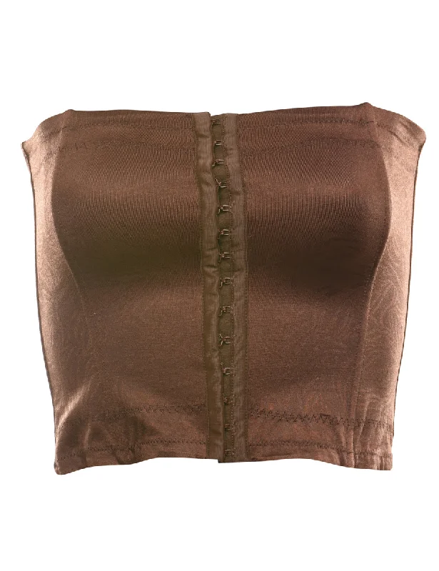 Best Seller Brown Bandeau Style Corset - S