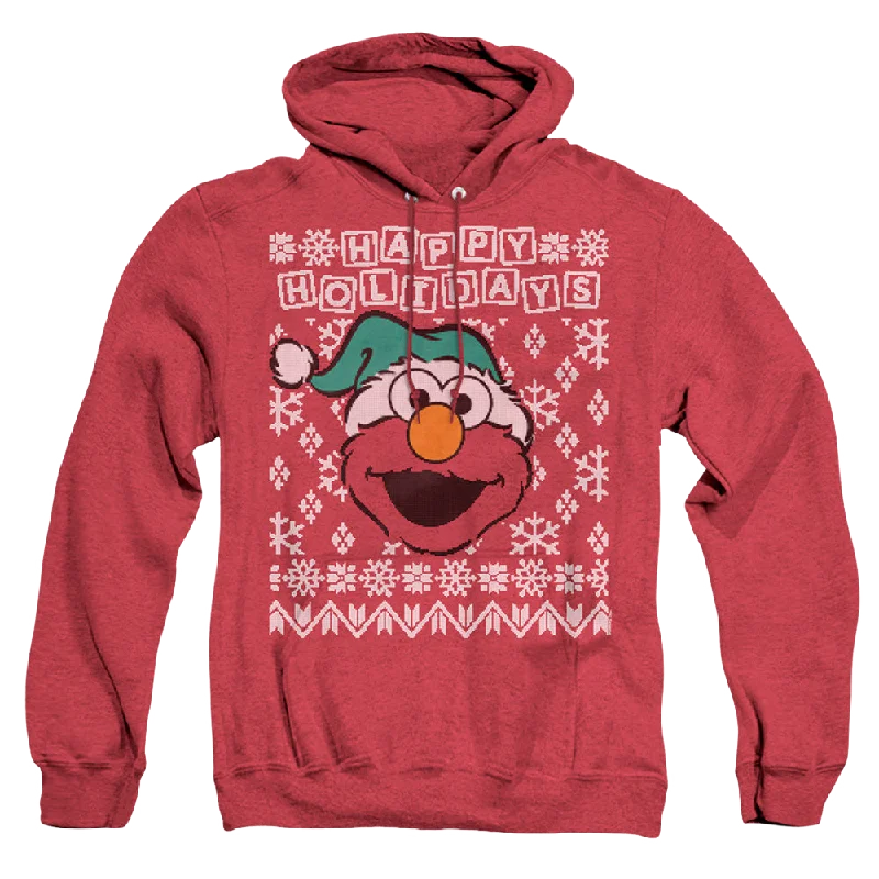 retro hoodieretro hoodieSesame Street Elmo Ugly Christmas - Heather Pullover Hoodie