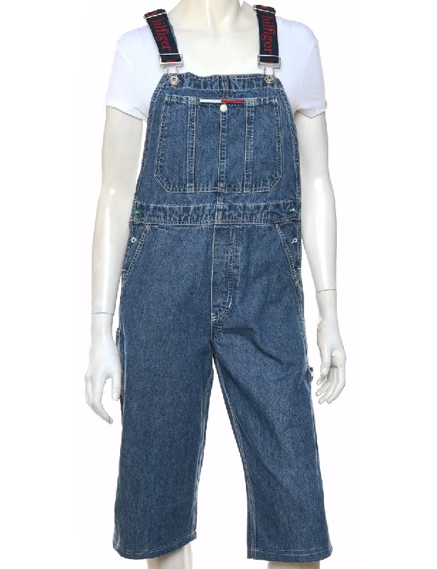 Reduced Prices Tommy Hilfiger Medium Wash 1990s Cropped Dungarees - W32 L17