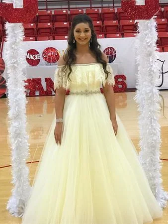 Bargain Bin Chic Prom Dresses Aline Off-the-shoulder Lace Rhinestone Long Tulle Prom Dress JKL1354 Bargain Bin Chic Prom Dresses Aline Off-the-shoulder Lace Rhinestone Long Tulle Prom Dress JKL1354