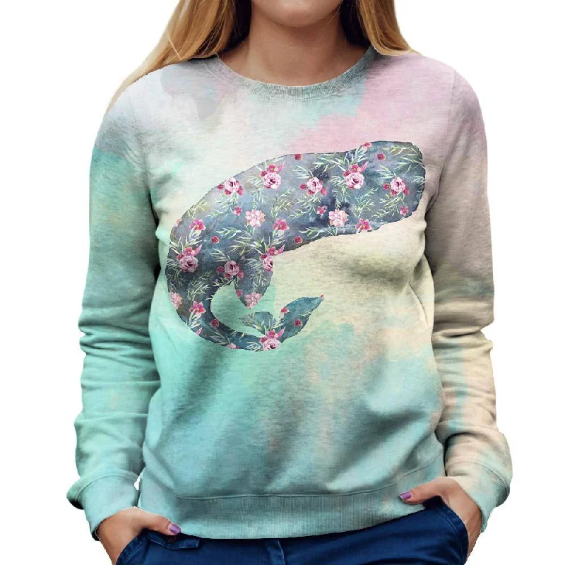 Mega Sale eco-friendly sports hoodieFlower Whale Womens Sweatshirt