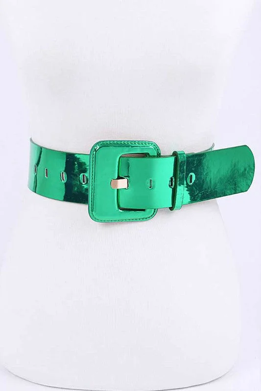 high-waisted dressMetallic Fashion Belt - Green