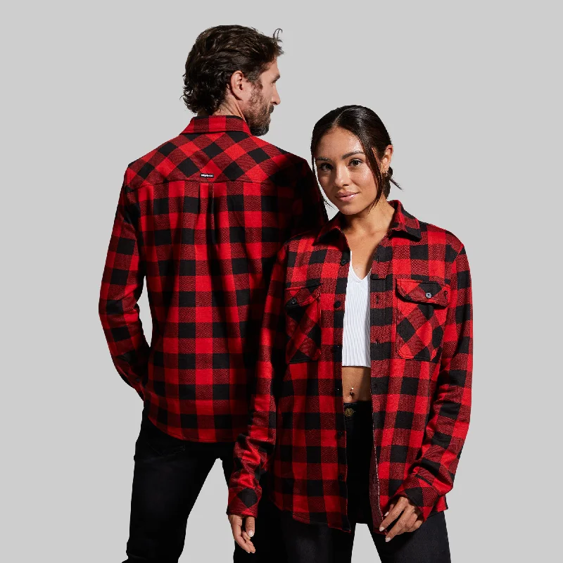 Best Deals pullover hoodieWoodsman Stretchy Flannel (Black/Red)