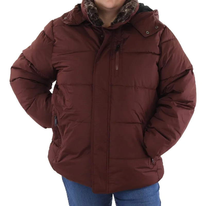 stylish raincoatPlus Womens Fleece Lined Quilted Puffer Jacket