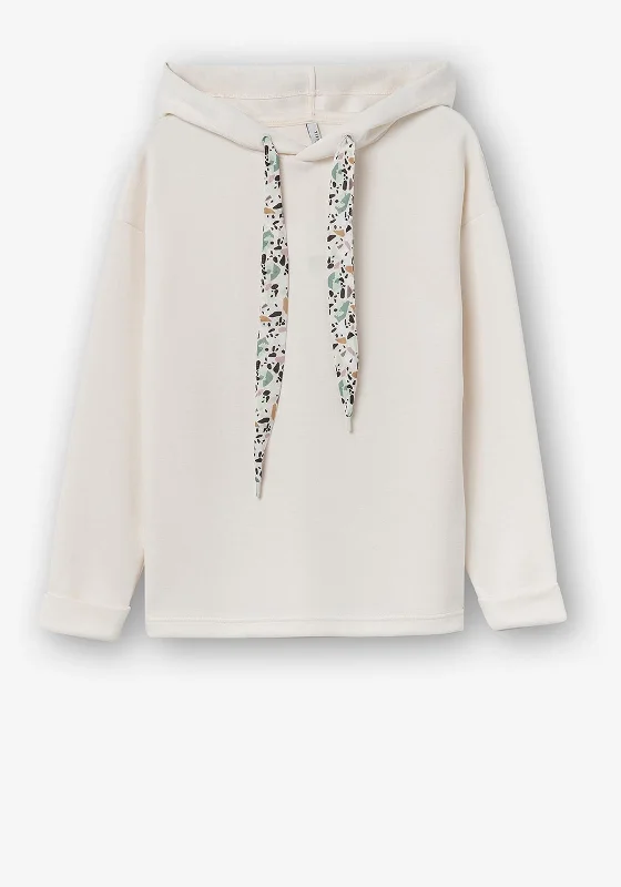Don't Wait casual hoodie for menTiffosi Kenzo Print Drawstring Hoodie, Cream