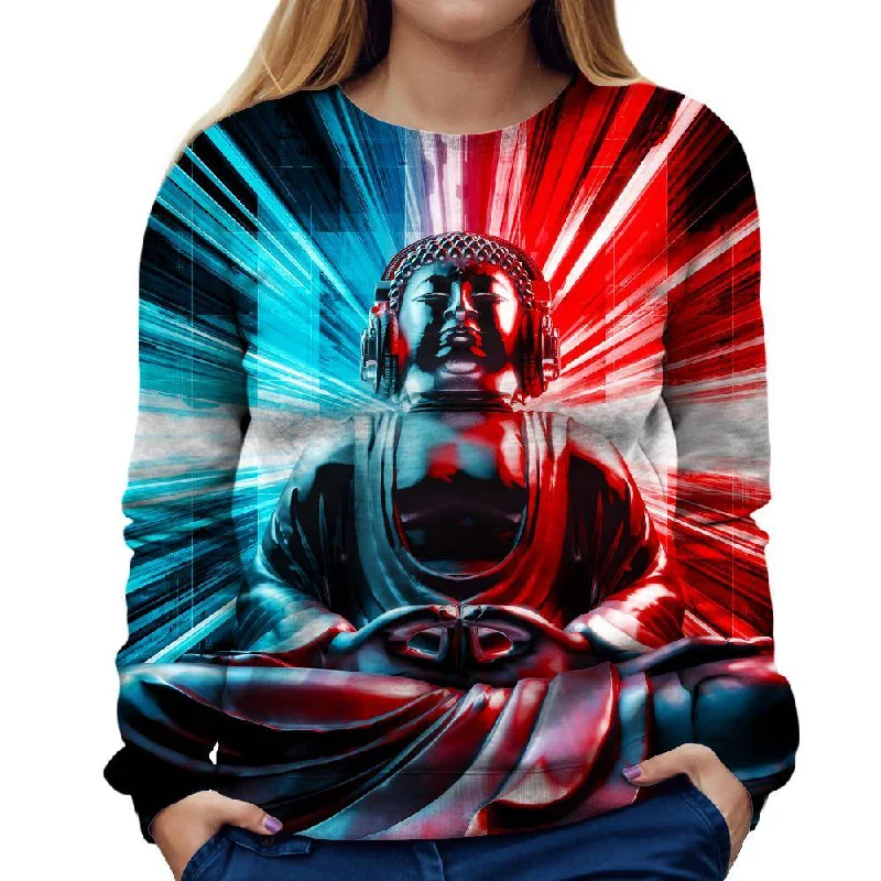 One-DAY Sale smooth fit athletic sweatshirtTechno Buddha Womens Sweatshirt