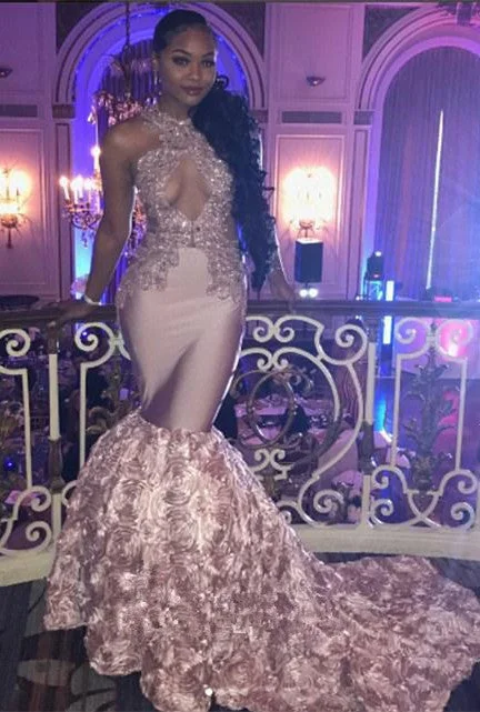 Limited Stock Pink Lace Prom Party Gowns| Mermaid Evening Gowns With Bottom Flowers Limited Stock Pink Lace Prom Party Gowns| Mermaid Evening Gowns With Bottom Flowers