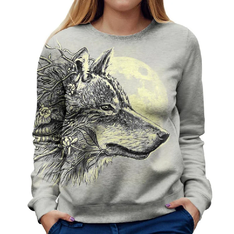 Super Bargain high-quality athletic sweatshirtGray Wolf Womens Sweatshirt