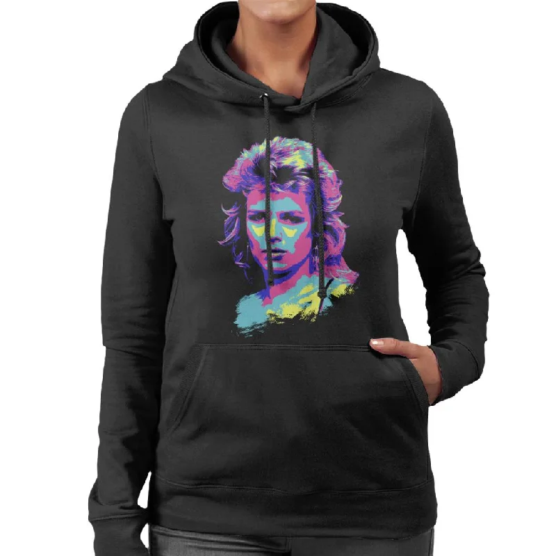 zip-up hooded sweatshirtzip-up hooded sweatshirtTV Times Kim Wilde 80s Pop Singer Pop Art Stylised Women's Hooded Sweatshirt