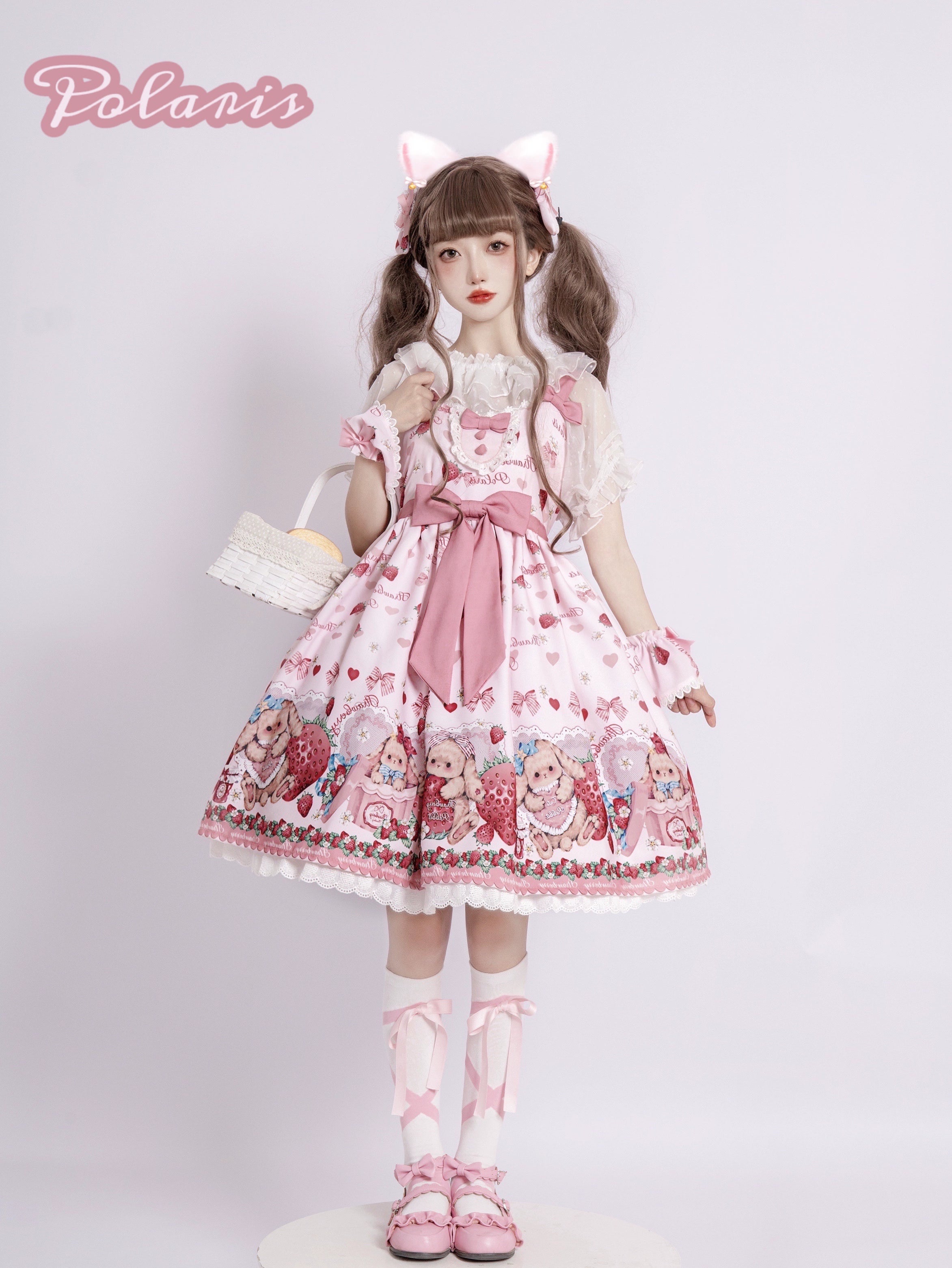 sleeveless dressPolaris Lolita~Rabbit Berry Gift Box~Sweet Lolita JSK Pink Lolita Dress