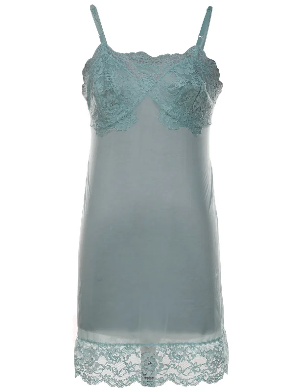 premium puffer coatBlue Lace Trim Slip Dress - M