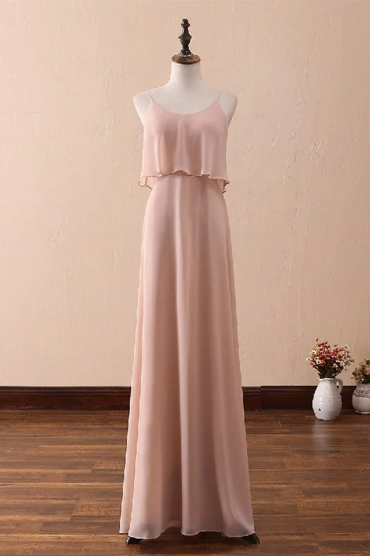 Exclusive Savings trendy dressBlush Pink Spaghetti Strap Ruffled Long Bridesmaid Dress Exclusive Savings trendy dressBlush Pink Spaghetti Strap Ruffled Long Bridesmaid Dress