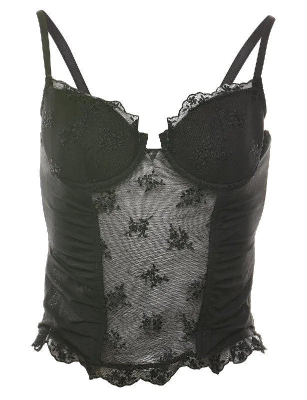 Clearance Event Black 1990s Lace Bustier  - S