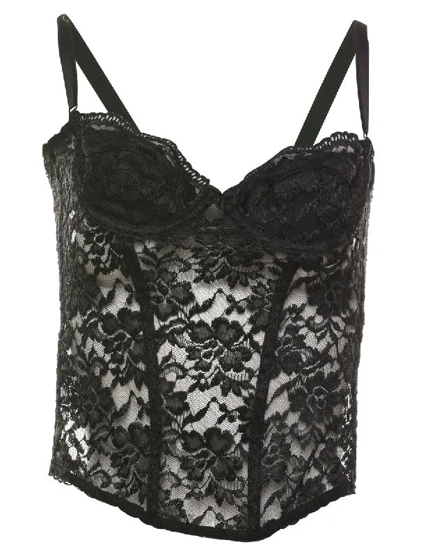 Exclusive Online Offer Black Lace 1990s Bustier - S