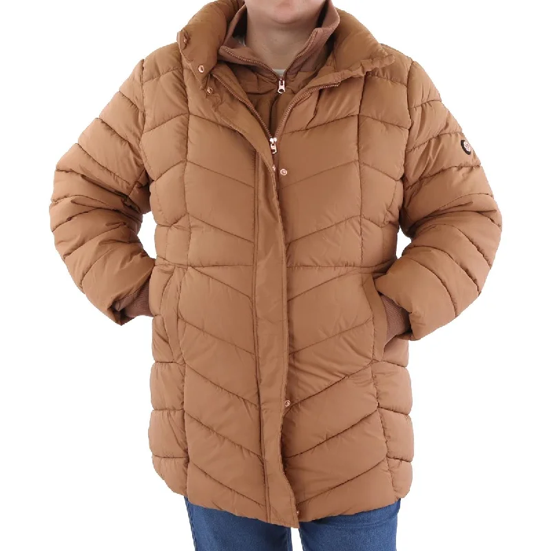 chic wool coatPlus Womens Insulated Long Sleeve Puffer Jacket