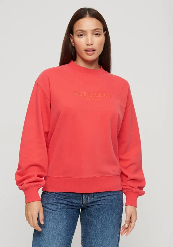 Instant Savings pullover hoodieSuperdry Womens Embroidered Loose Crew Sweatshirt, Active Pink Instant Savings pullover hoodieSuperdry Womens Embroidered Loose Crew Sweatshirt, Active Pink