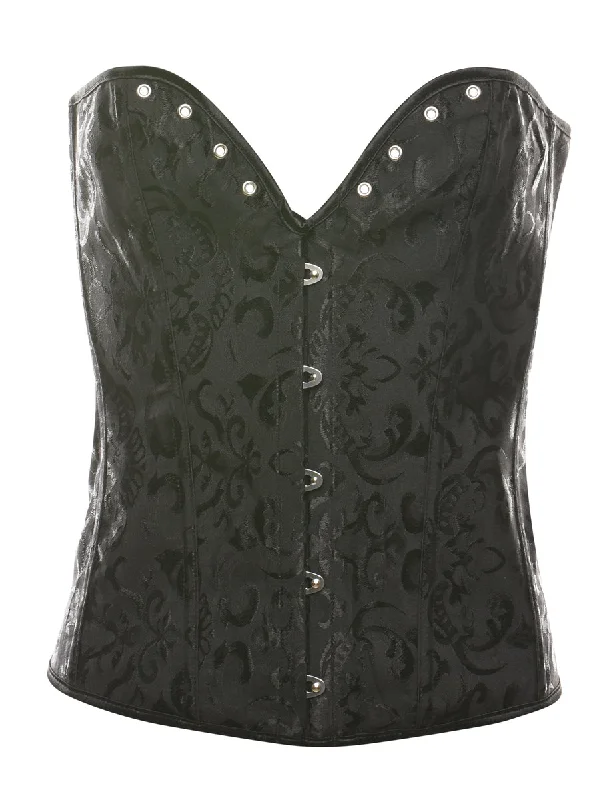 Season Finale Sale Classic Black 1990s Boned Corset - S