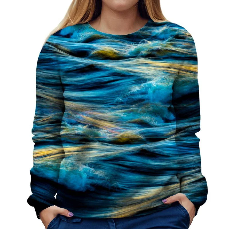 streetwear gym sweatshirtPainted Waves Womens Sweatshirt