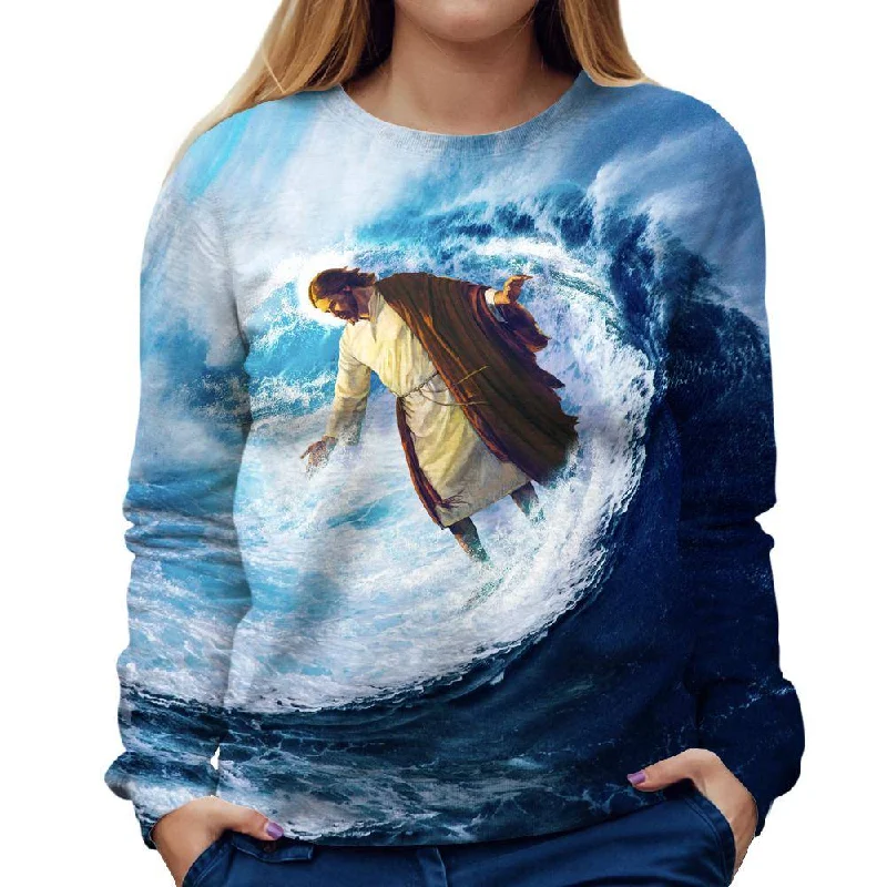 Don't Wait urban activewear hoodieJesus Surfs Womens Sweatshirt