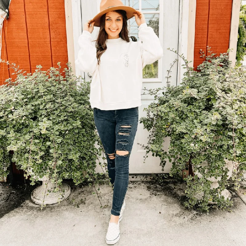 New Deals soft gym hoodieBeautifully Blooming Cropped Sweatshirt